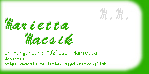 marietta macsik business card